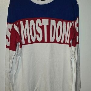 Colorblock Sweatshirt - Red, Blue, and White